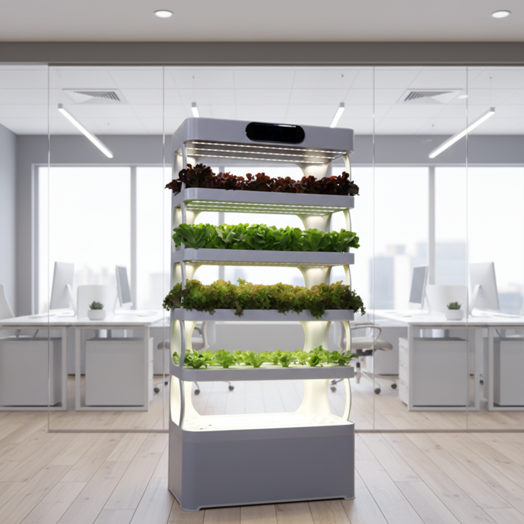 Como o sistema hidropônico vertical estabiliza a entrega de nutrientes em sistemas de crescimento contínuo de plantas