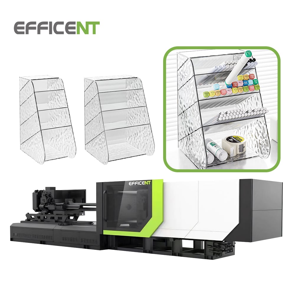 Desktop Transparent PET Pen Holder Making Machine Multi-functional Slanted Insert Stationery Storage Box Injection Molding Machine