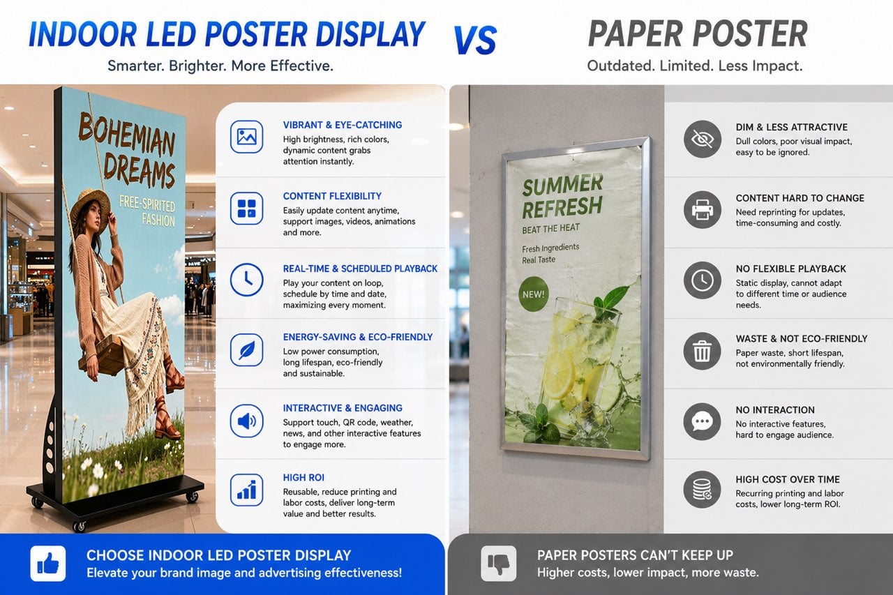 What Makes LED Poster More Eye-Catching Than Traditional Paper Posters?