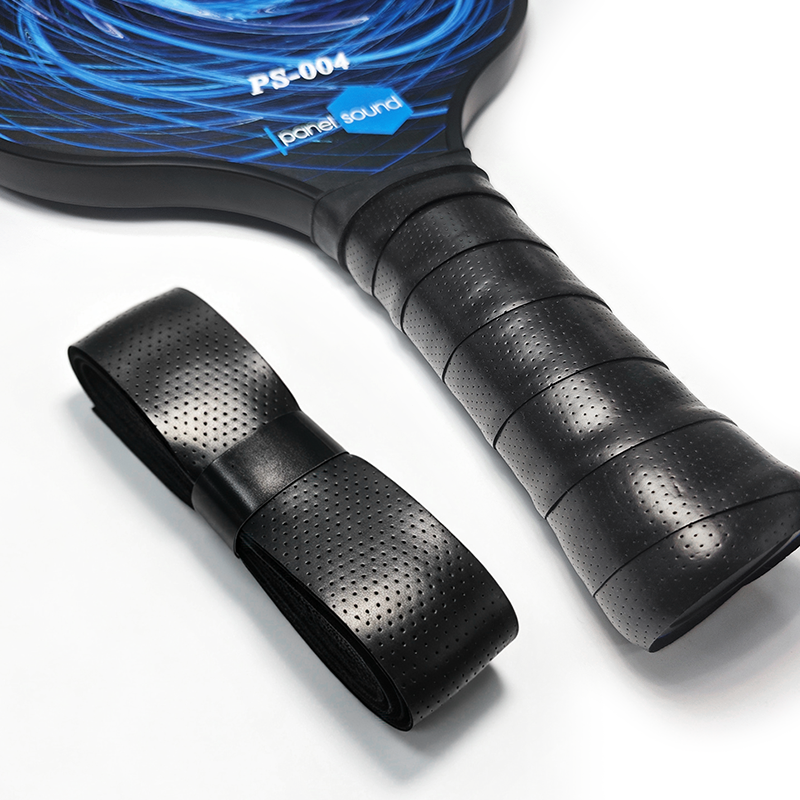 perforated pickleball paddle grip installed on racket.png