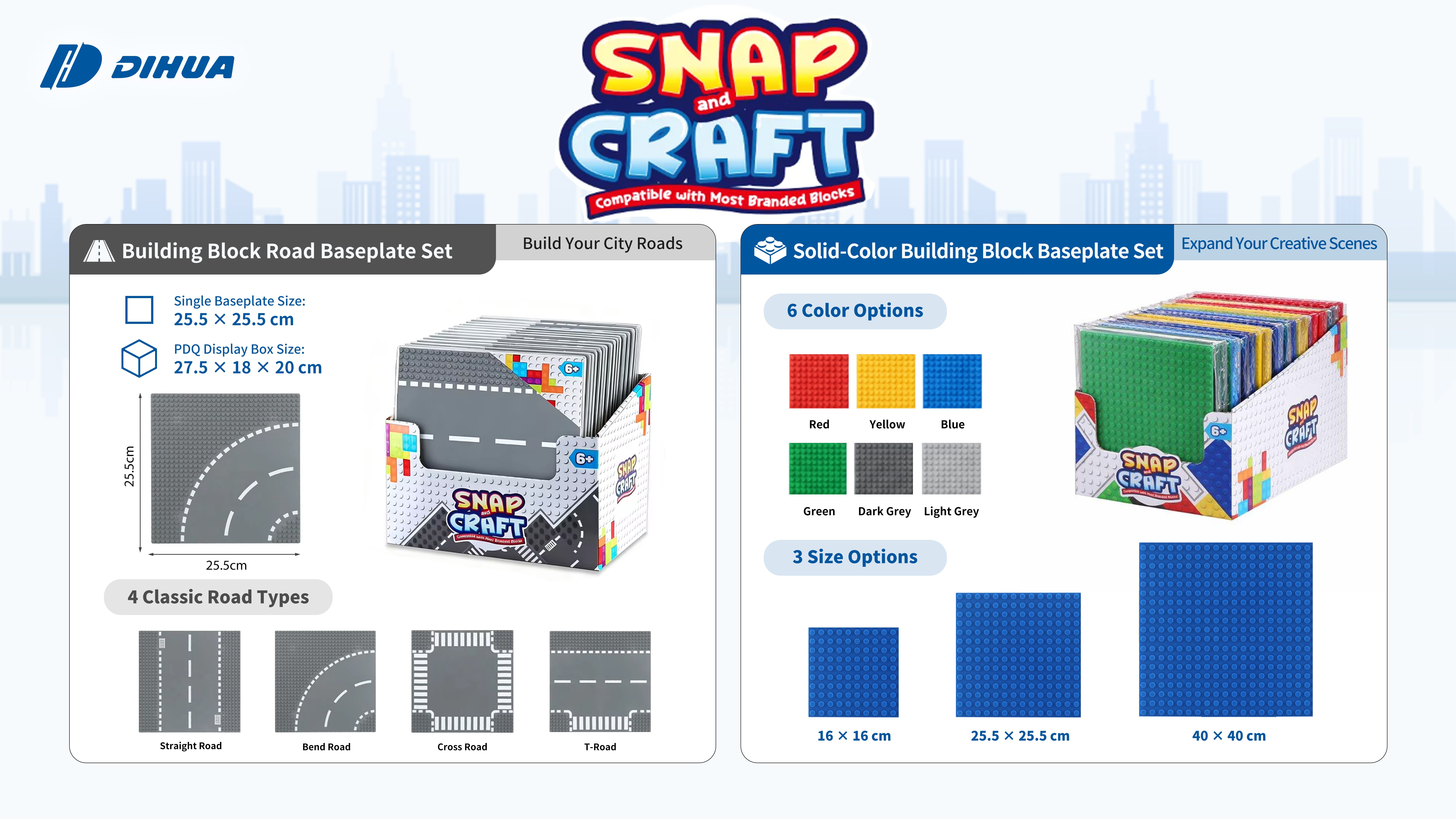 Dihua Snap & Craft Building Block Road Baseplate Set