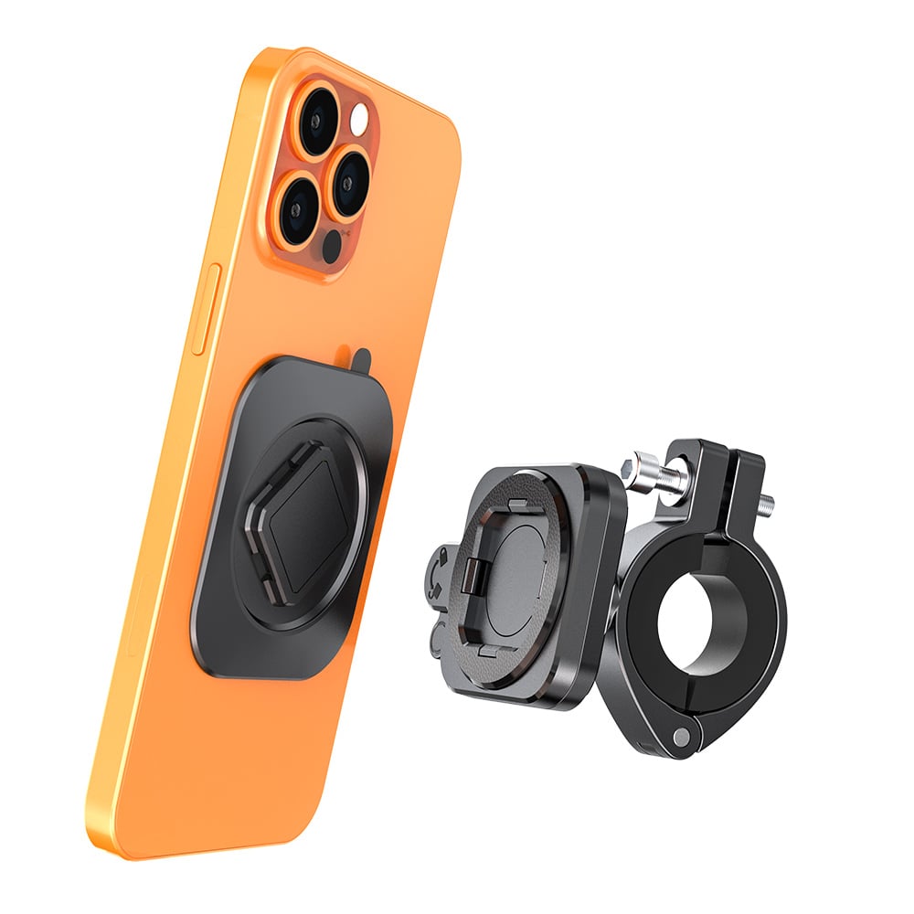 Quick Lock Magnetic Bike Phone Mount H149-H3 – Aluminum Alloy Quick Release Phone Holder for 4-7 Inch Smartphone, Secure Lock Design, for Electric Scooter/Bicycle/Motorbike 20-35mm Handlebar