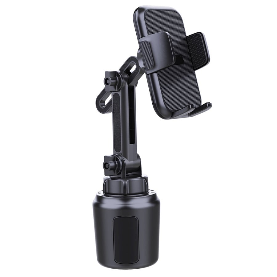 Flexible Telescopic Arm Car Cup Holder Mount H126-2+CX01 – 360° Rotating Cup Phone Stand with Non-Slip Silicone Base, Universal Car Cell Phone & Tablet Holder for Cup Holder