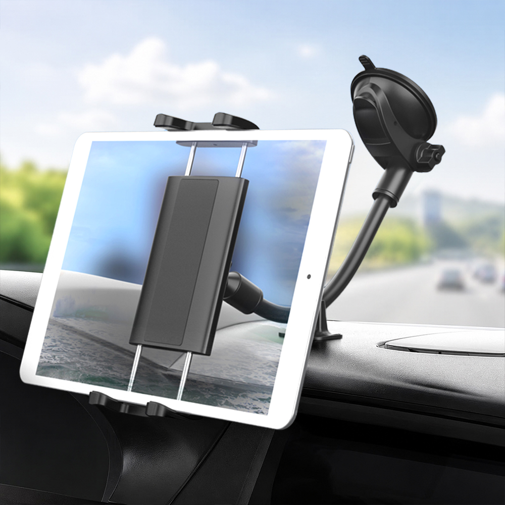 Tablet Car Mount for iPad Truck Holder Long Arm Extension Strong Suction Cup Windshield Mount for 7-11 Inch Tablet iPad Pro Air Mini iPhone H146+A085– 13-inch Flexible Arm, 360° Rotation, Compatible with 4.7-11 inch Devices