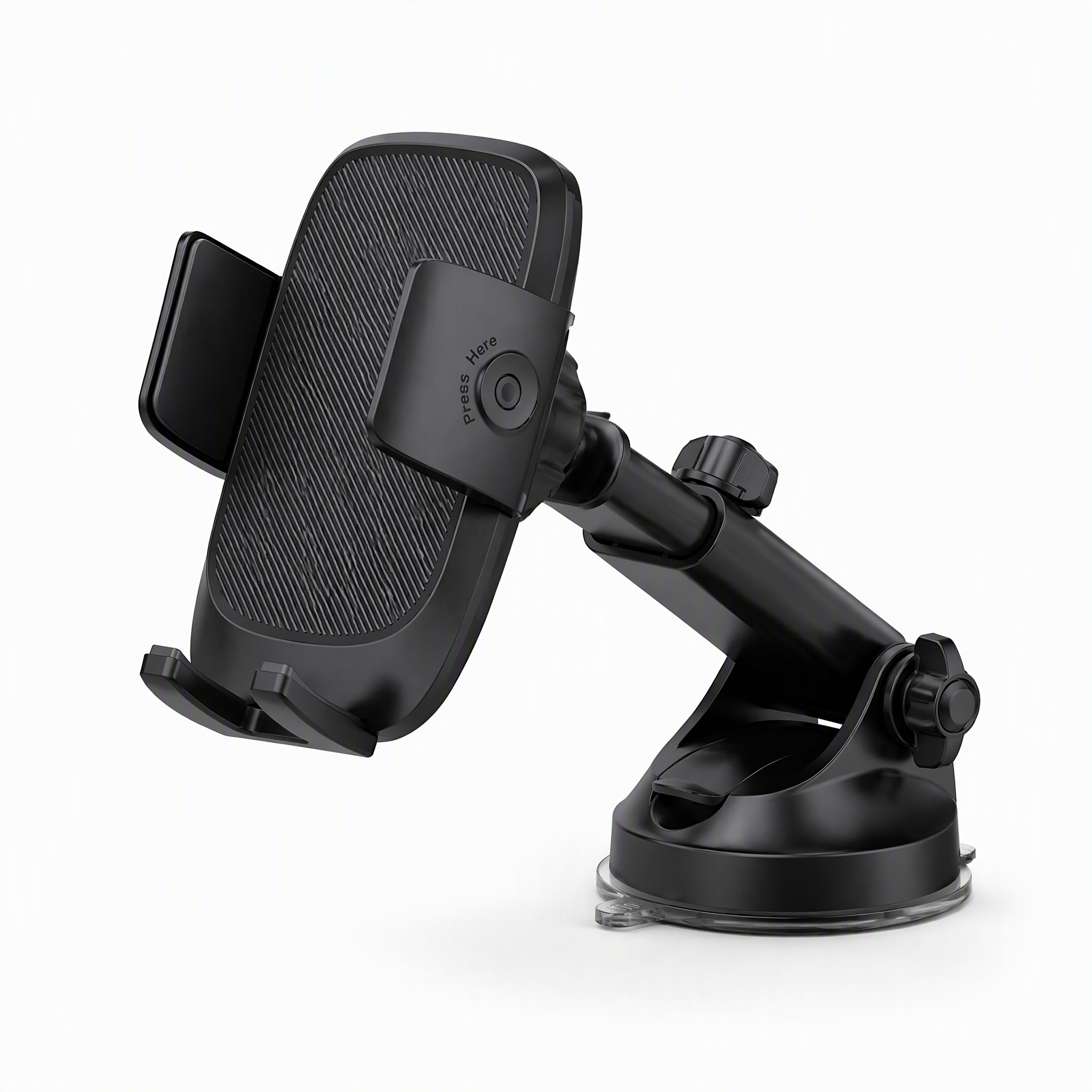 Multifunctional 360 Degree Rotation Car Phone Holder Dashboard Windshield Suction Mount CH08+CX04 for 4-7 Inch Smartphones – Universal Cell Phone Stand for Car, Hands-Free Cradle with One-Button Release