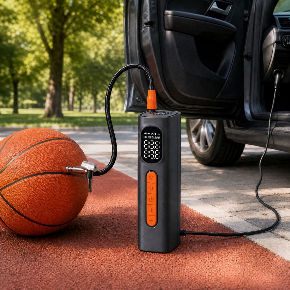NEW Portable Electric Tire Inflator MU-012 – 150PSI, 25mm Single Cylinder, 120W Fast Inflation, 12V Car Cigarette Powered, 600mm Air Hose, for Car/Motorcycle/Bicycle/Ball