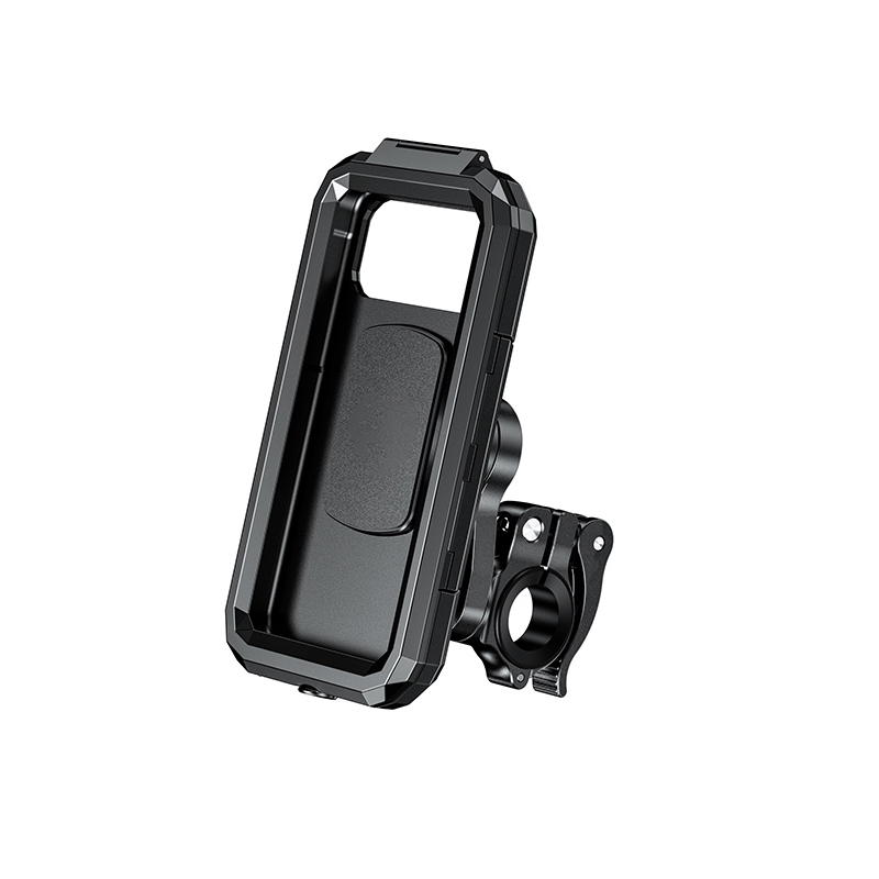 Motorcycle & Bicycle Handlebar Phone Mount Bag V8011, Water-Resistant Phone Pouch with Touchscreen Window, 360° Rotating Clamp, Storage Pockets, Fits Universal 4.0-6.8 Inch Smartphones