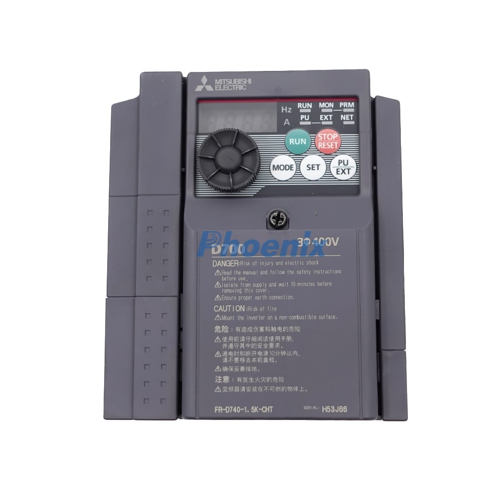 Mitsubishi VFD FR-D740-1.5K-CHT | 1.5K 2HP Frequency Inverter for Motor Speed Control & Automation Systems