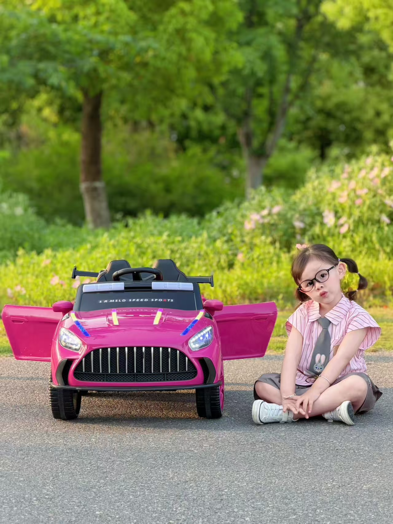 Racing Style Kids Sports Car with Dual Speed & Remote for Competition