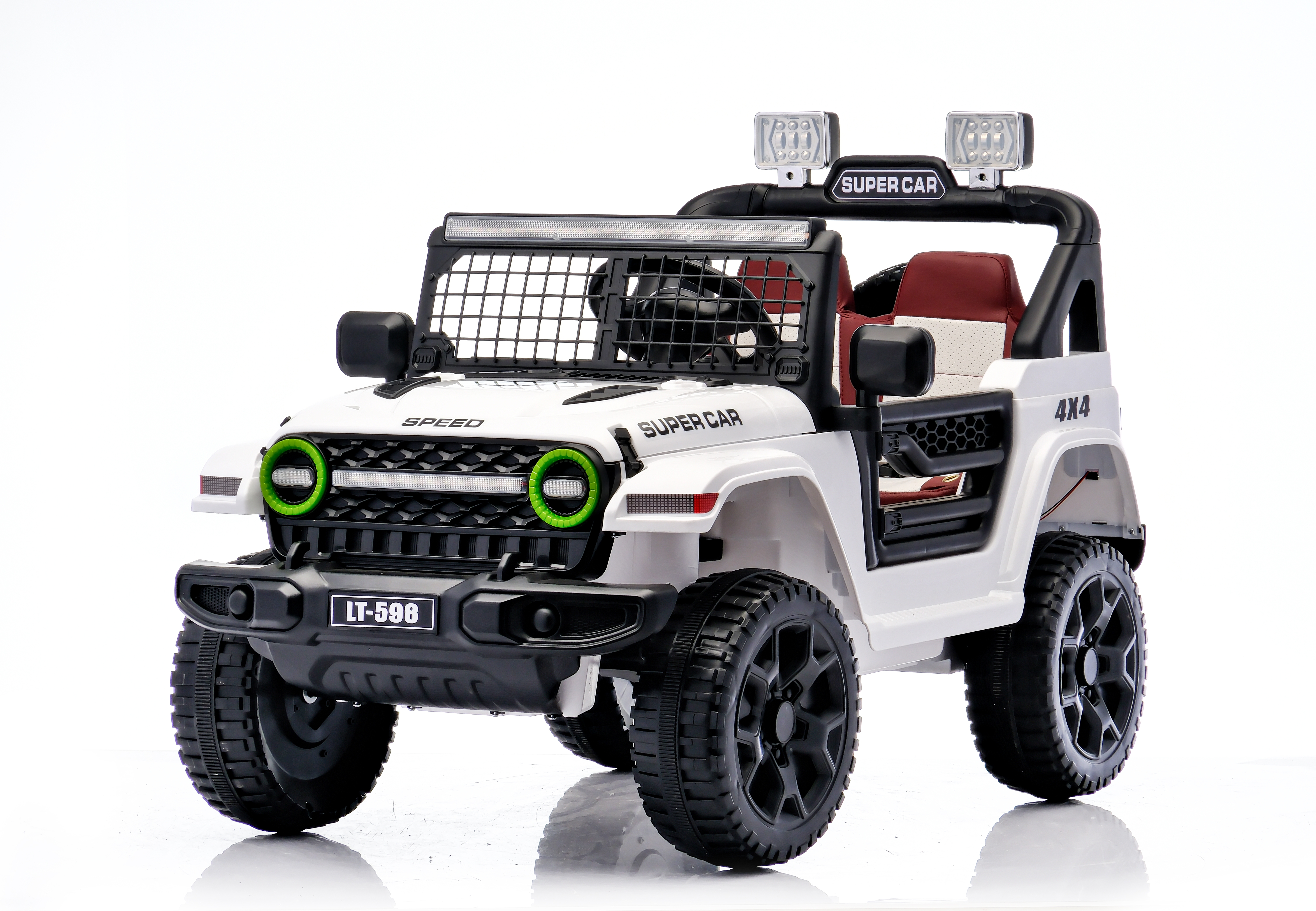 high end four wheel electric battery car remote control new release off road ride on for kids 2 4 years mp3 for boys girls-1