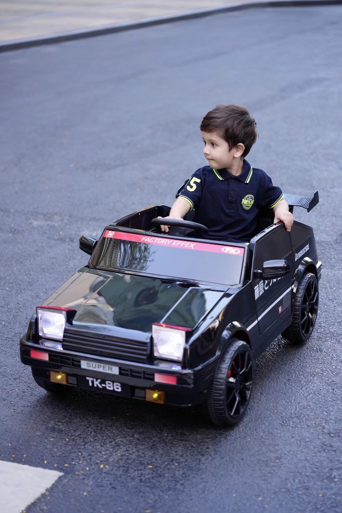 Children's Double-Sitting Electric Four-Wheel Toy Car with Remote Control Infant Swing Stroller Battery Operated Made of Plastic