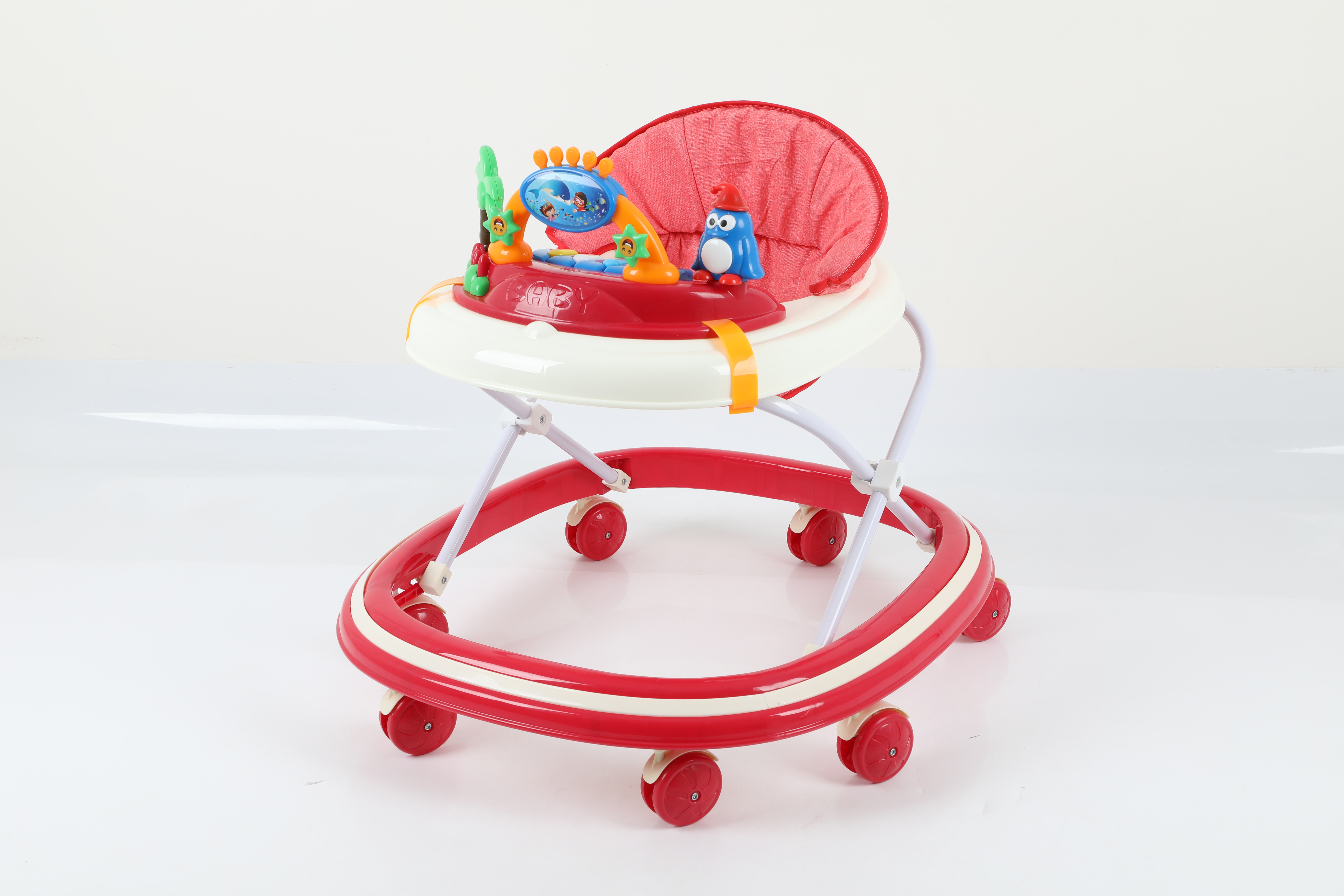 Infant stationary walker for common usage issues