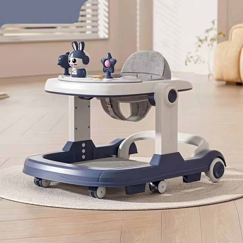 High Quality Plastic Four-Wheel Musical Baby Walker with Stopper for 0-36 Months Learning Direct Factory Supply