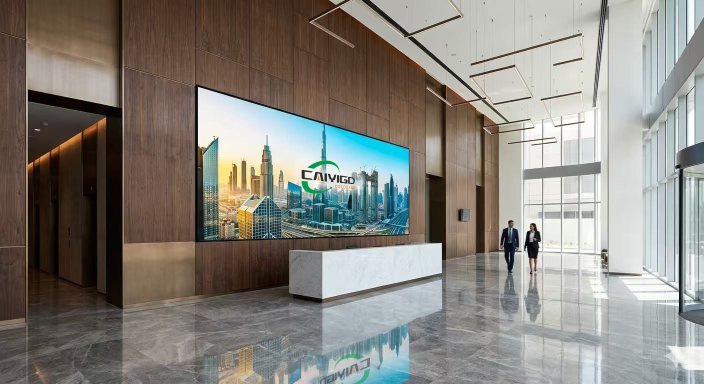 P2 indoor LED video wall installation in a luxury corporate lobby.jpg