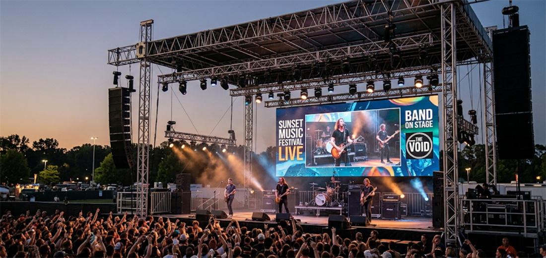 IP65 waterproof outdoor P3.91 rental LED video wall maintaining flawless performance and seamless splicing during an open-air concert.