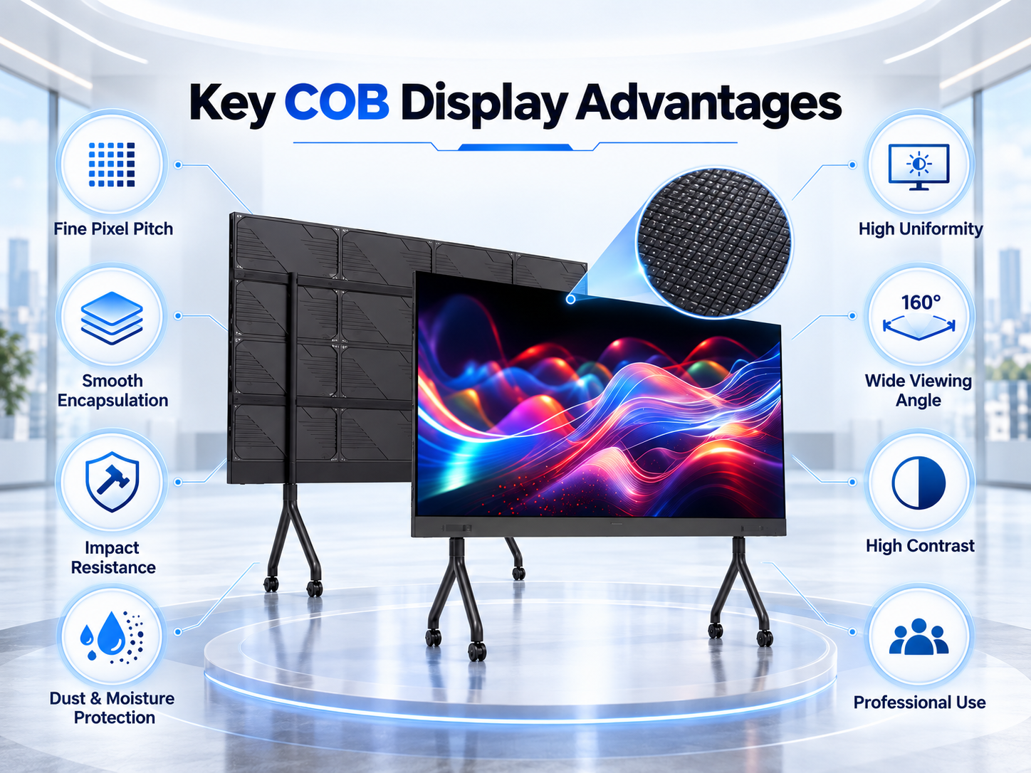 COB All-in-One LED Display showing fine pixel pitch, impact resistance, high contrast and wide viewing angle.png
