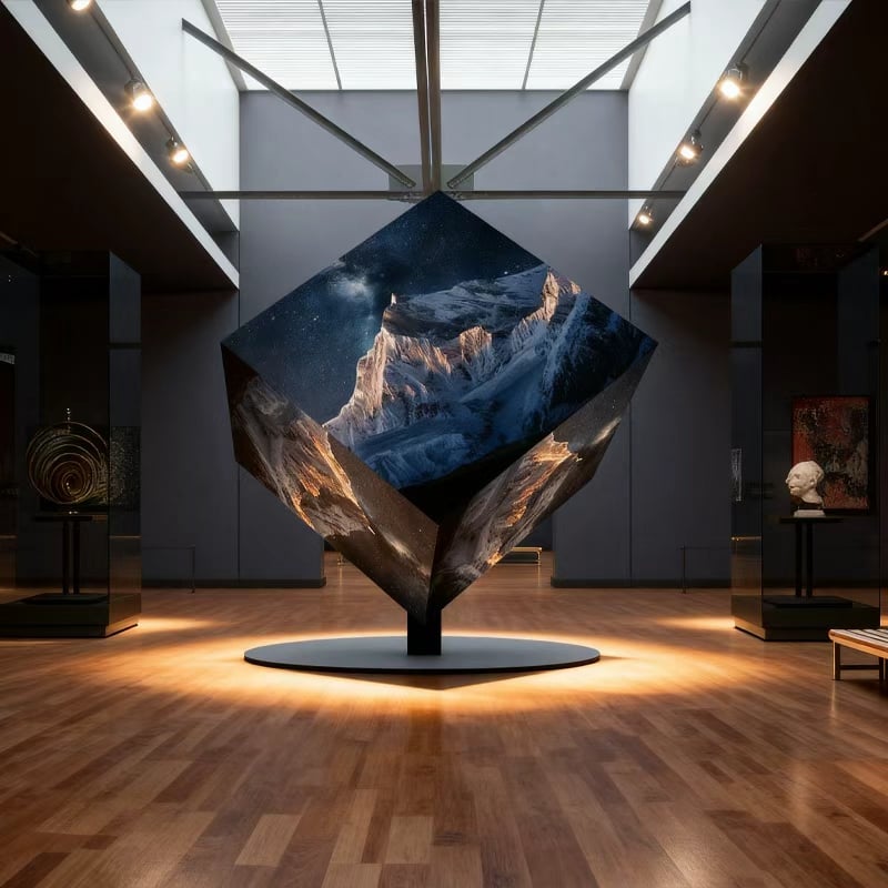 360° Cube-Shaped LED Screen