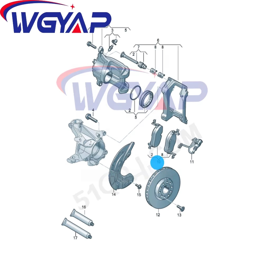 WGYAP OEM1ED 698 151 B/C Kanvas Rem Keramik Depan Semi-Logam untuk Volkswagen Unyx Seat Tavascan (CUPRA) Model Kondisi Baru
