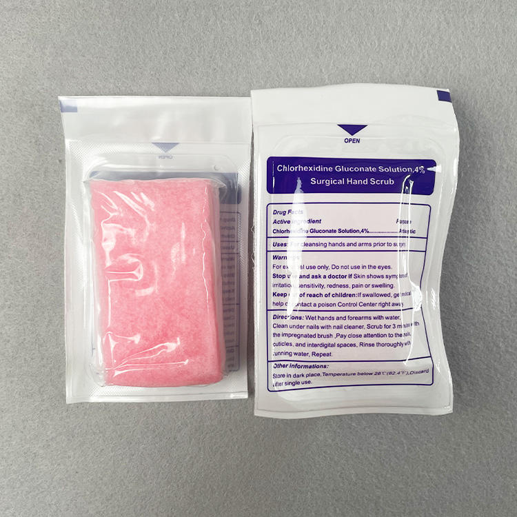 Disposable Surgical Scrub Brush 4% Chlorhexidine Gluconate with Nail Cleaner Sponge for Hospital Pre-op Hand Washing