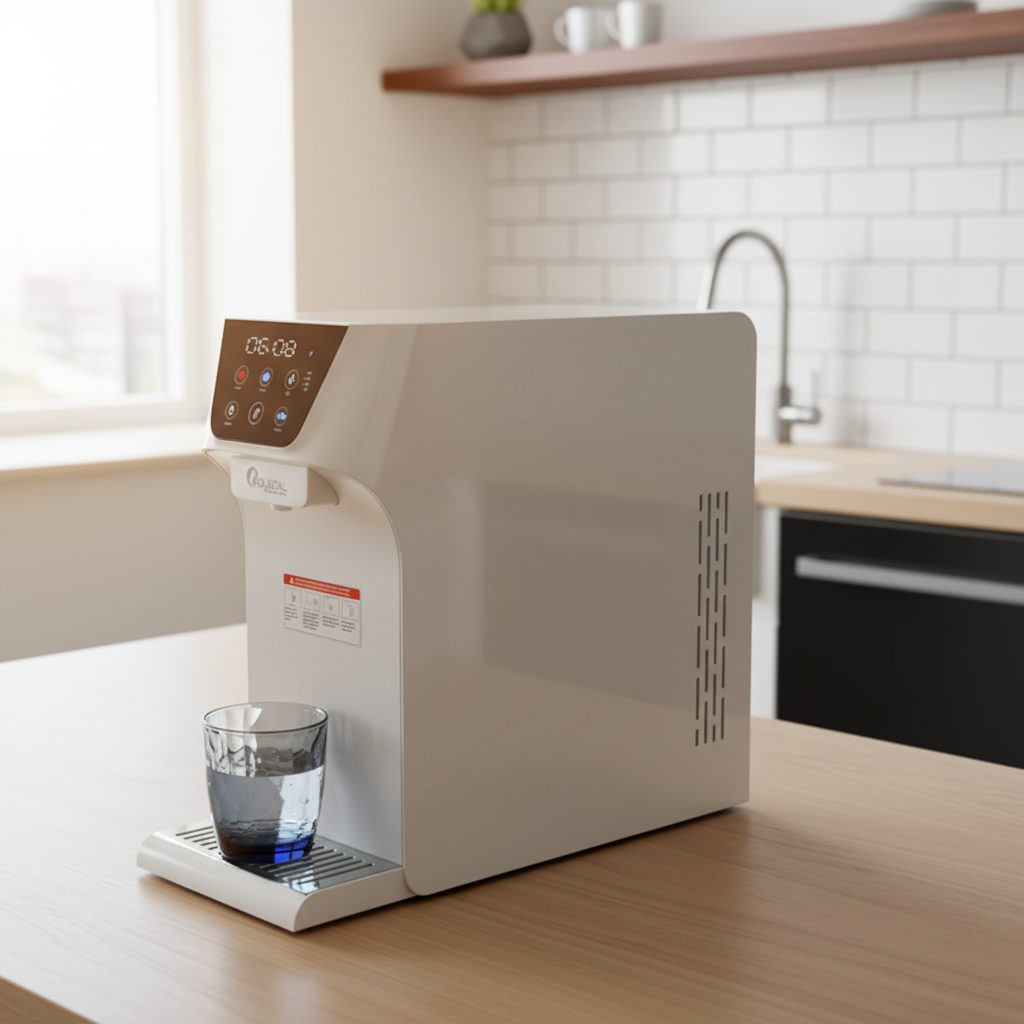 Purificador de agua eléctrico de Corea con filtro UF, agua caliente y fría, instalación en escritorio de plástico para uso doméstico, hotelero, al aire libre y en coche
