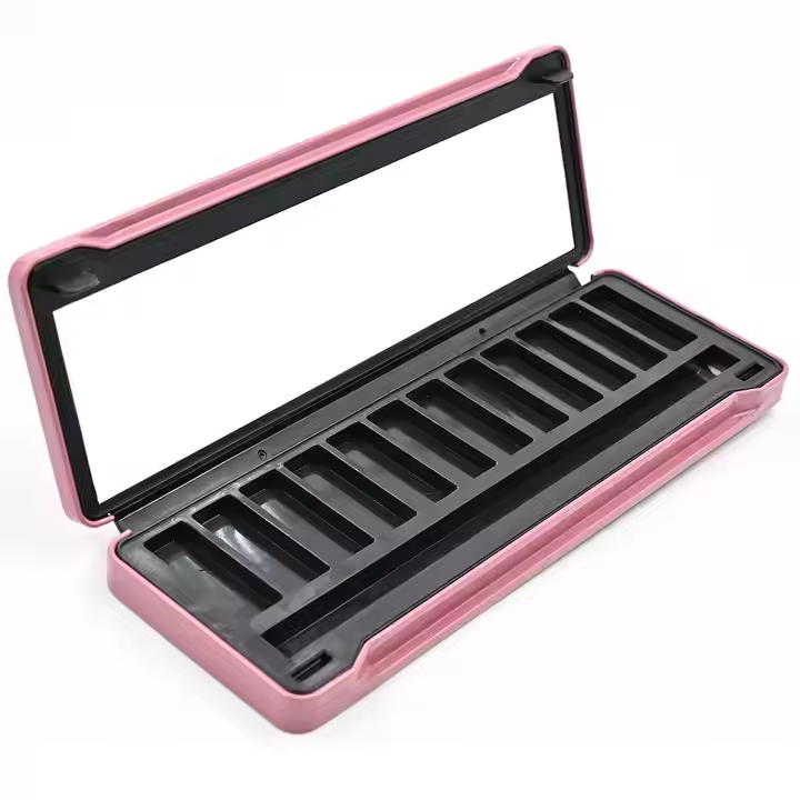 Customized Rectangular Metal Tin Box 12-Pan Empty Eyeshadow Palette for Personalized Eye Shadow Packaging