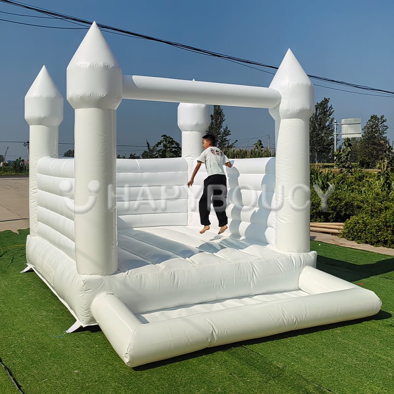 10x8ft White Castle Jump House Luxury Inflatable White Bounce House Castle With Ball Pit for Kids