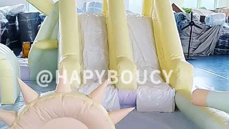 Macaron inflatable water slide obstacle
