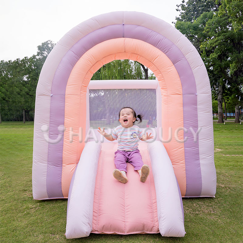Ready to Ship Oxford Rainbow Inflatable Bouncy House Bouncer for Kids