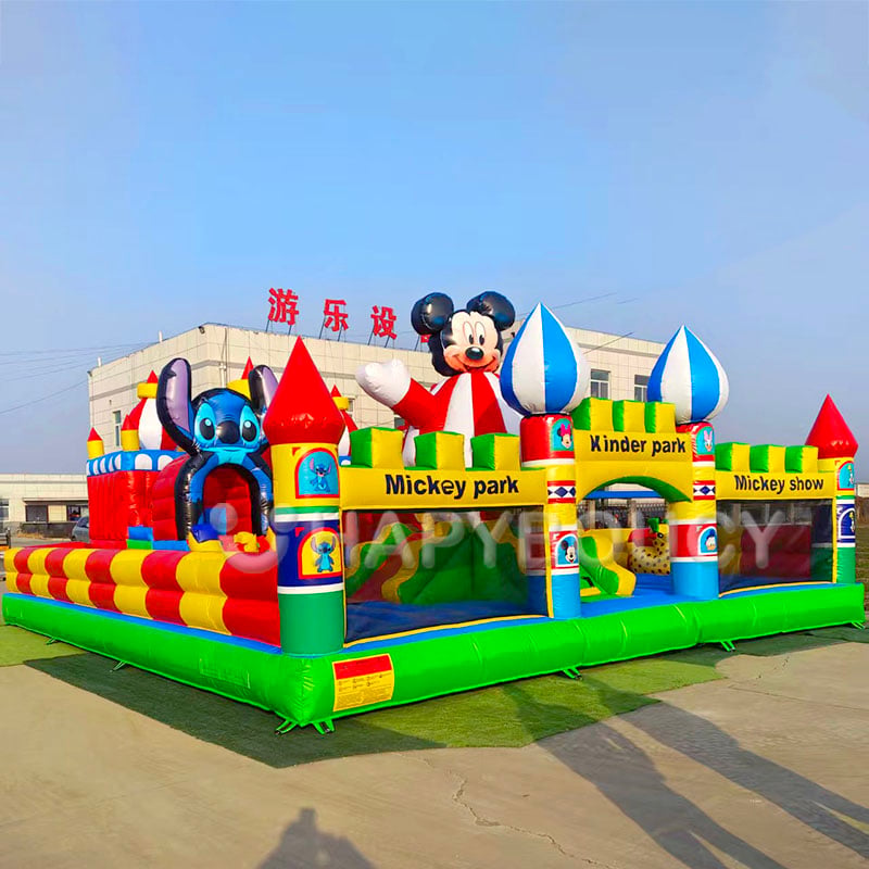 Minnie Mus Hoppehus Småbarns Hoppeborg Barns Lekeplass Mickey Park Inflaterbar Trampe