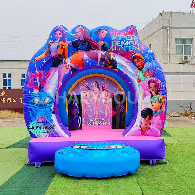 Factory K-POP Demon Hunters Theme Commercial Inflatable Bouncy Castle Kids Outdoor Bounce House for Sale