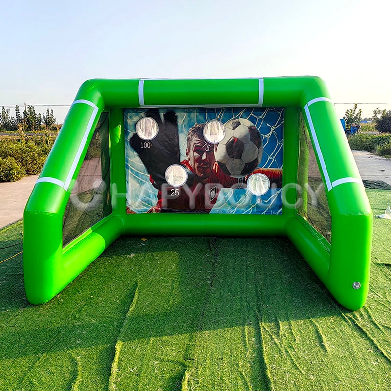 Luftdichtes PVC-Karnevalsspiel Fußball-Wurfspiel Torwand Aufblasbares Fußballtor mit Luftpumpe