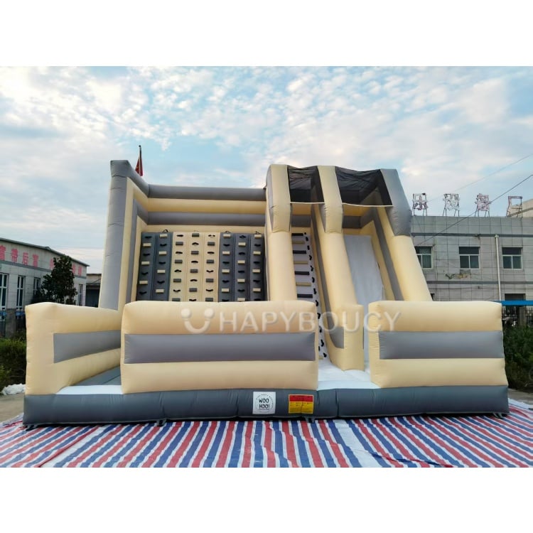 Yellow And Grey Inflatable Climbing Slide