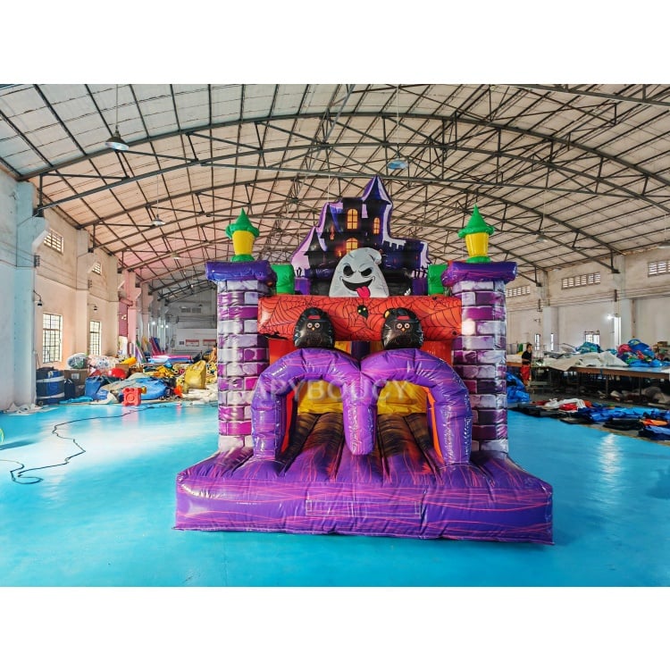 Pumpkin Ghost Halloween Inflatable Obstacle Castle
