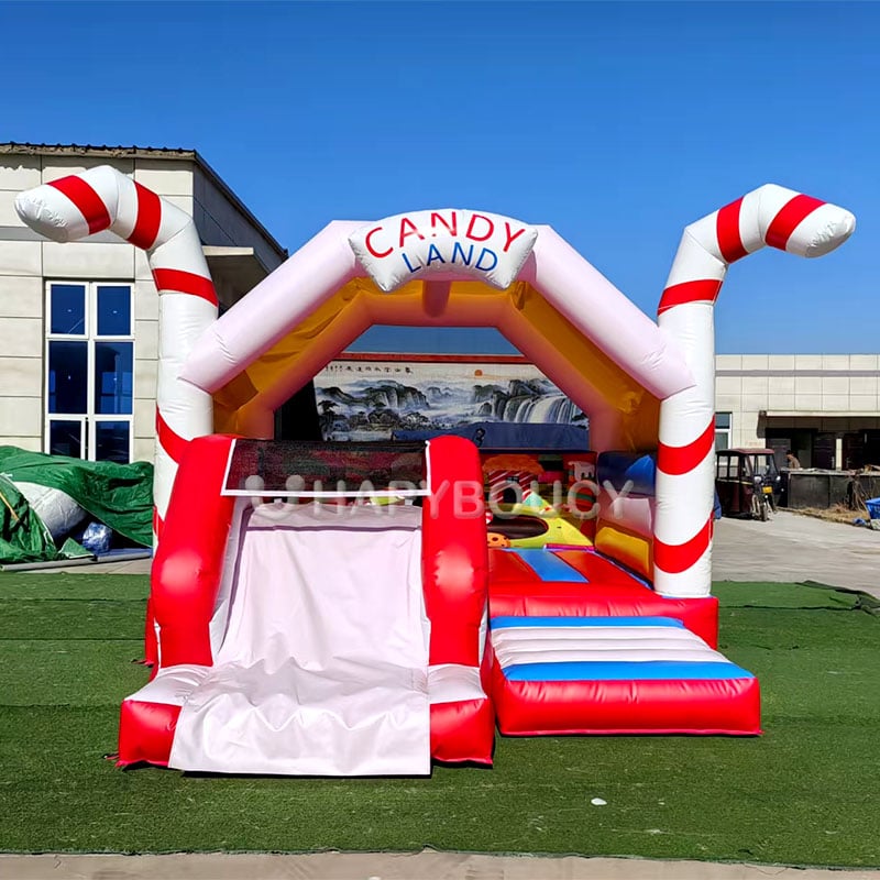 Sweet Candy Land Bounce House with Slide Combo Sugar Shack Bouncy Castle Inflatable Trampoline