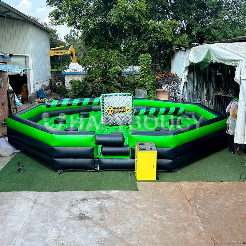 Factory Meltdown Sweeper Machine Toxic Meltdown Game Inflatable Meltdown Wipe Out Inflatable for Sale