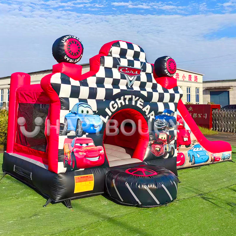 Factory Outdoor Racing Car Inflatable Castle with Slide Combo Monster Truck Inflatable Race Car Bounce House for Kids