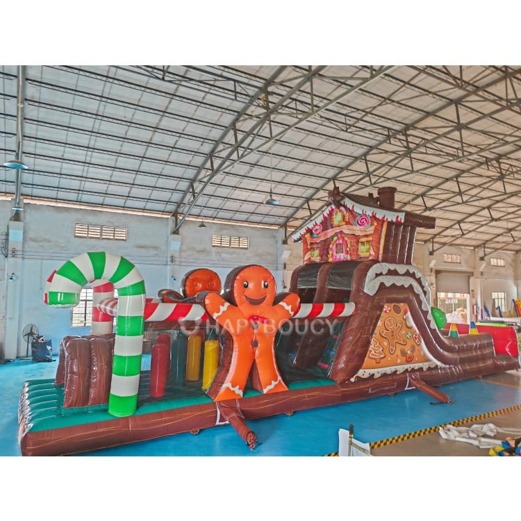 Christmas Themed Inflatable Obstacle Castle