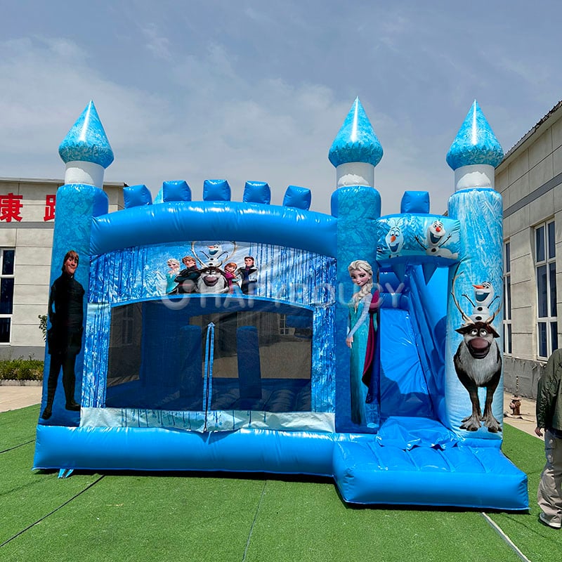 Castillo Inflable Temático de Frozen con Tobogán Elsa Casa Saltarina Infantil Temática de Princesa para la Venta