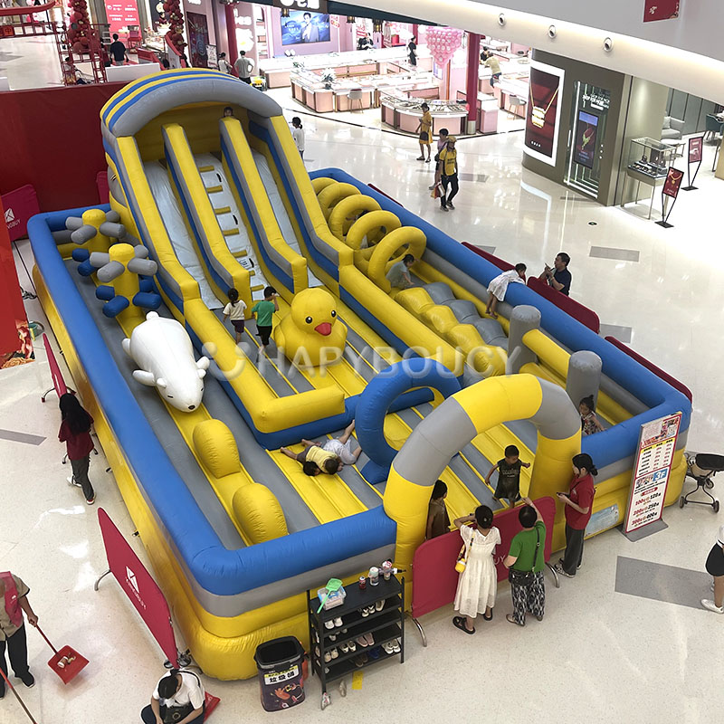 Utendørs Barnefritidspark Luftbar Bounce Castle Løpebane Lekeplass