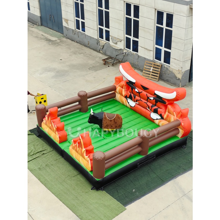 Giant PVC Inflatable Bullfighting Rotating Mat For Commercial