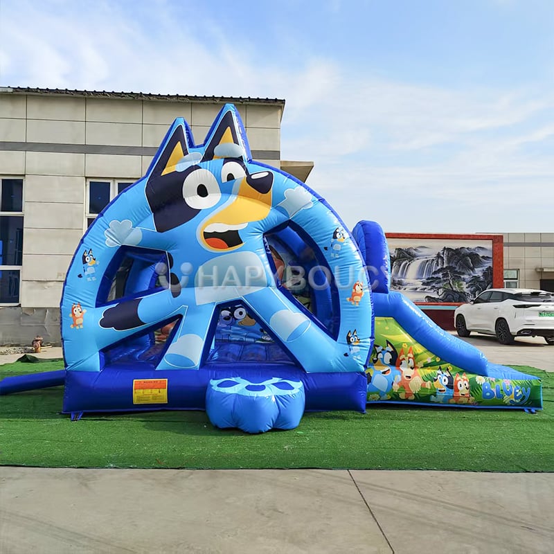 ブルーブラウン コマーシャル インフレータブル バウンス コンボ 子供用バウンスキャッスル 付き スライド