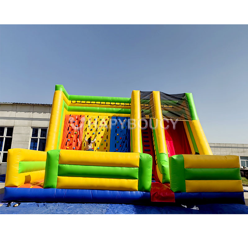 Outdoor Game Inflatable Rock Climbing Wall Slide Giant Inflatable Slides for Adults