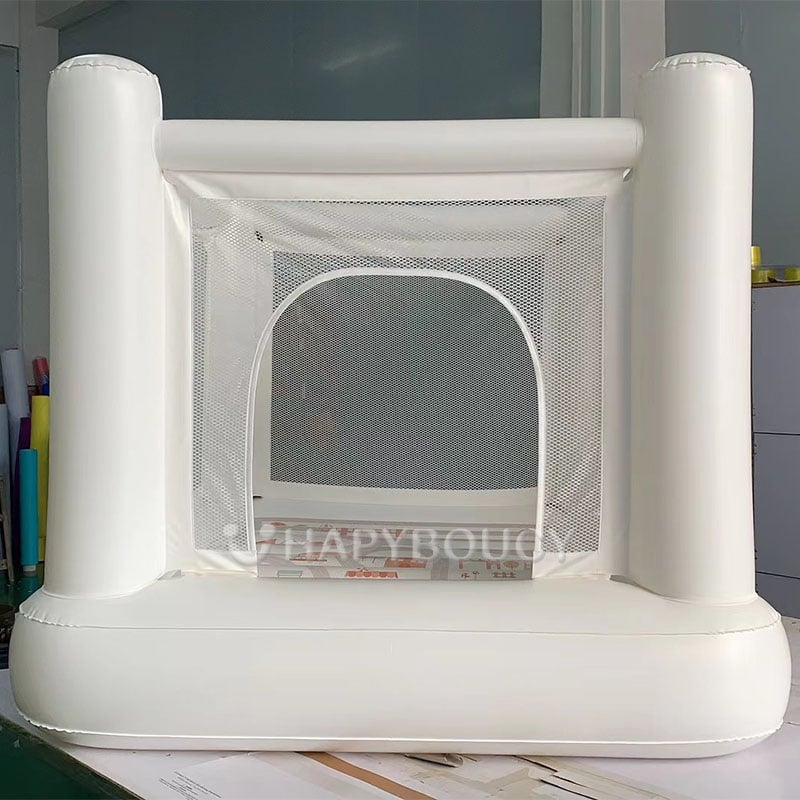 Mini White PVC Inflatable Bounce House Small Silent Jumping Castle for Kids Indoor