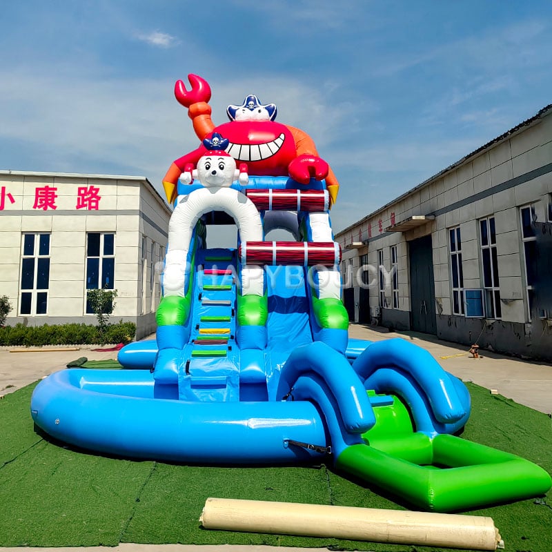 Inflatable Bouncer me karikatura, Udhëtari në Det të Temës me Shkallë Uji me Pishinë