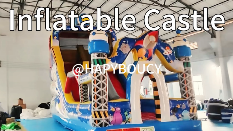 Space astronaut inflatable slide