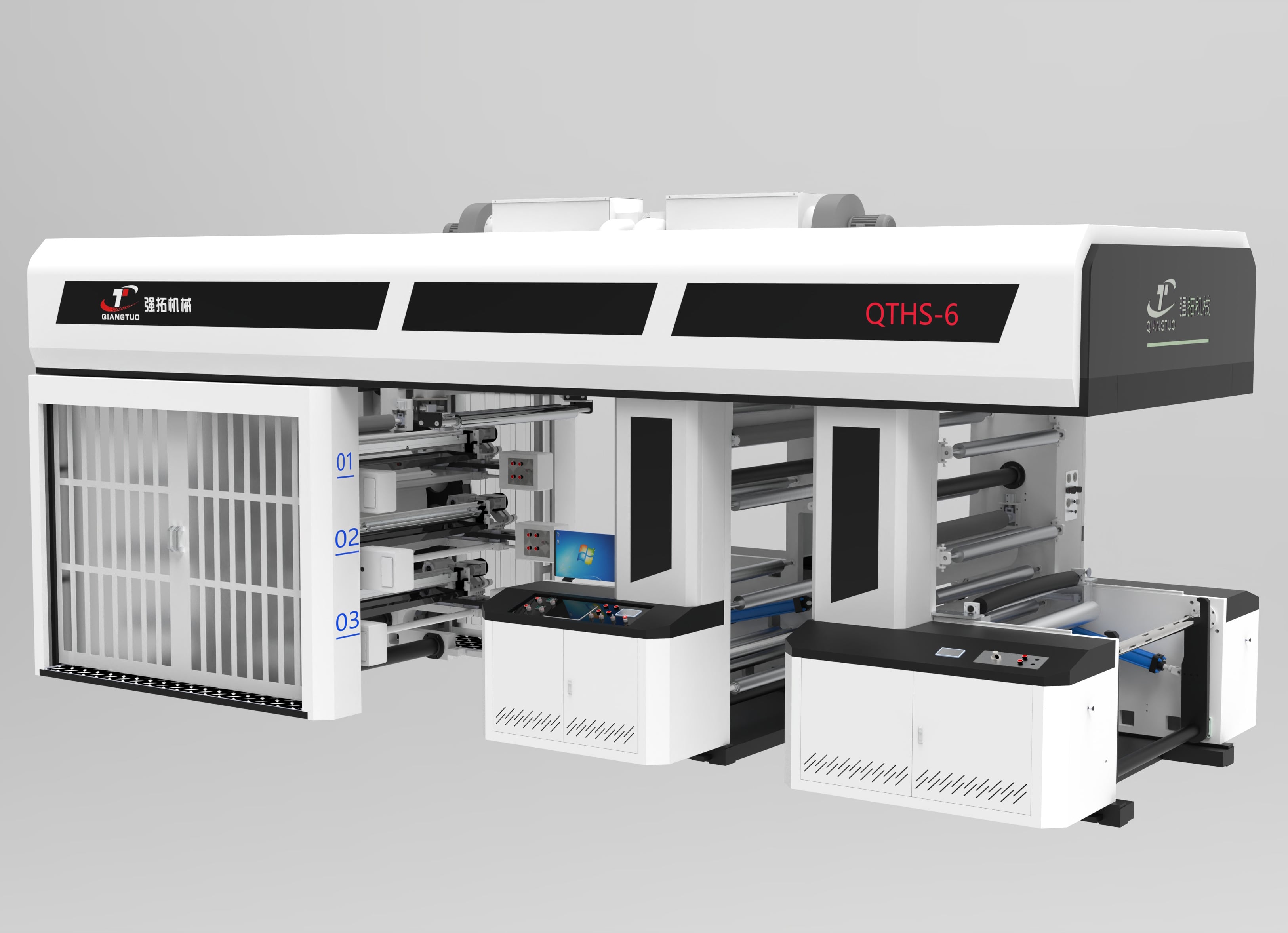 6 COLORS CENTRAL DRUM FLEXOGRAPHIC PRINTING MACHINE (SLEEVE TYPE)