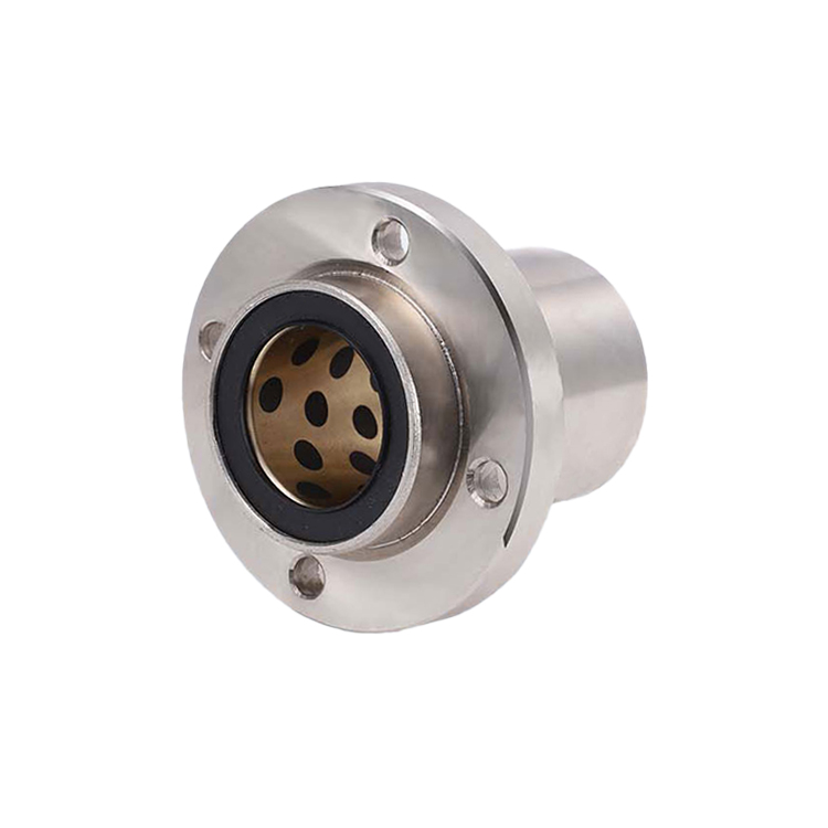 Steel-Exterior-Copper-Interior Embedded Round Flange LMFP Graphite Bronze Bushing