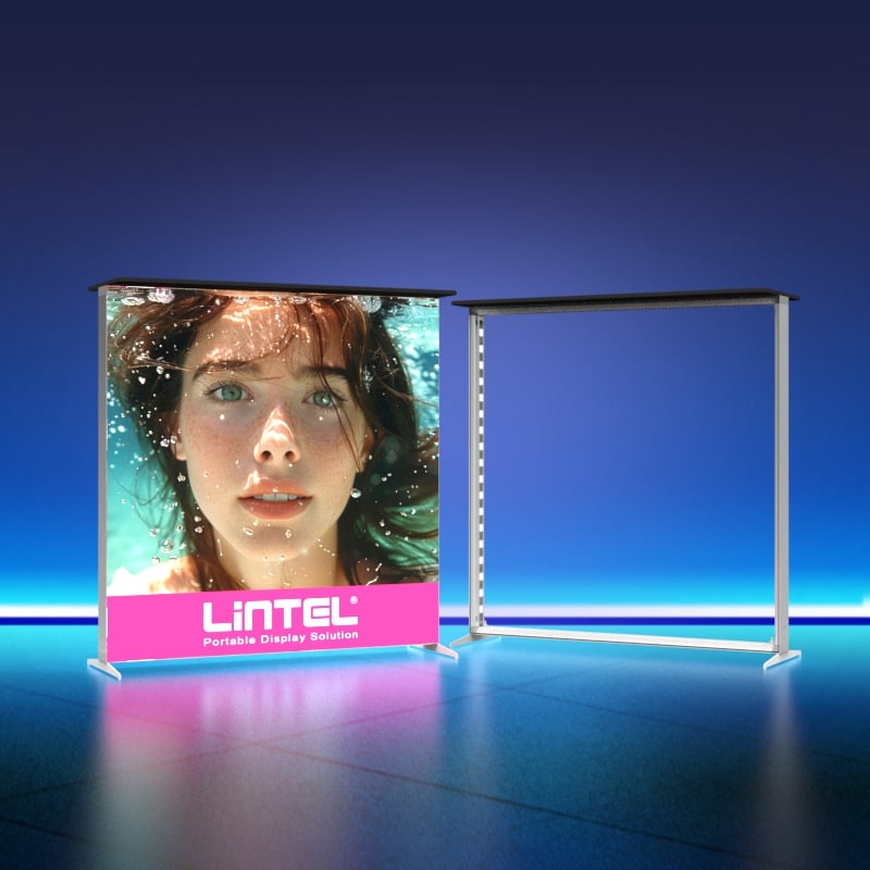 SEGPRO Mostrador de Caja de Luz de Tela LT-ALF85-TA