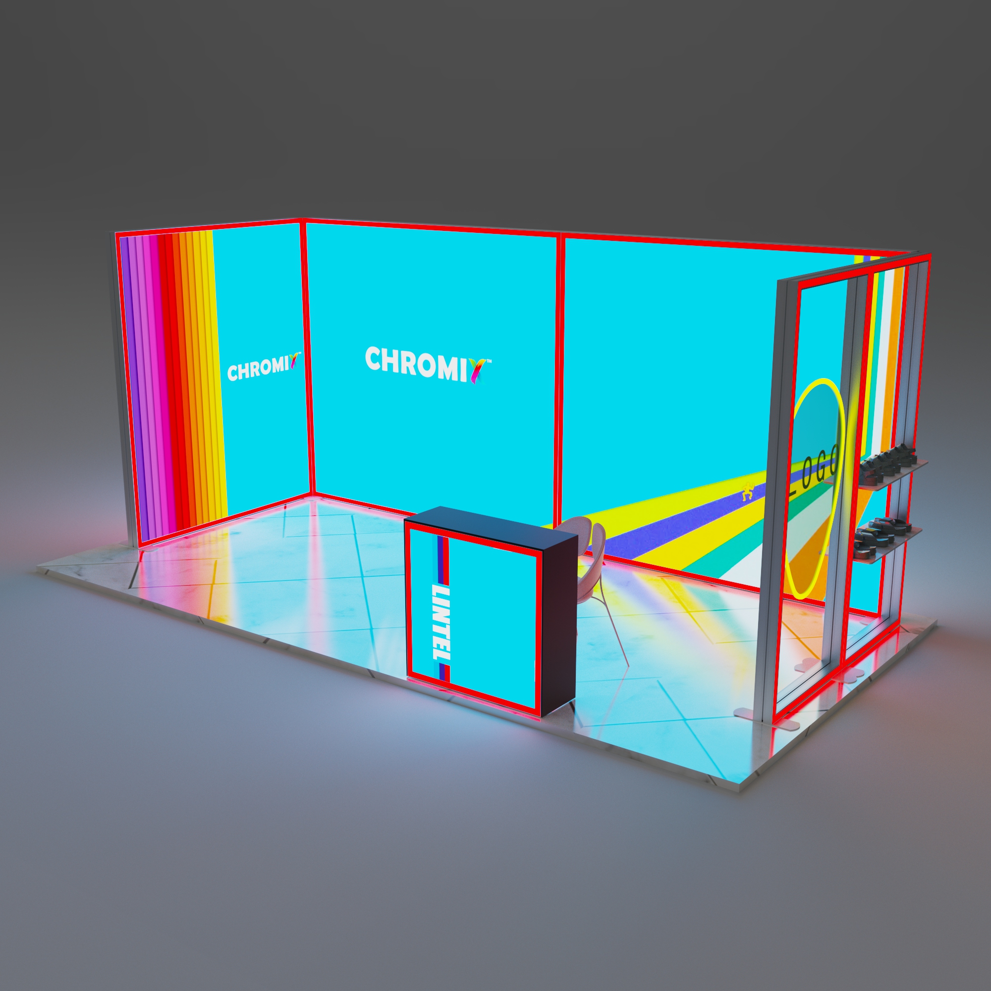Chromix Modular RGB Light Frame Booth 10x20ft