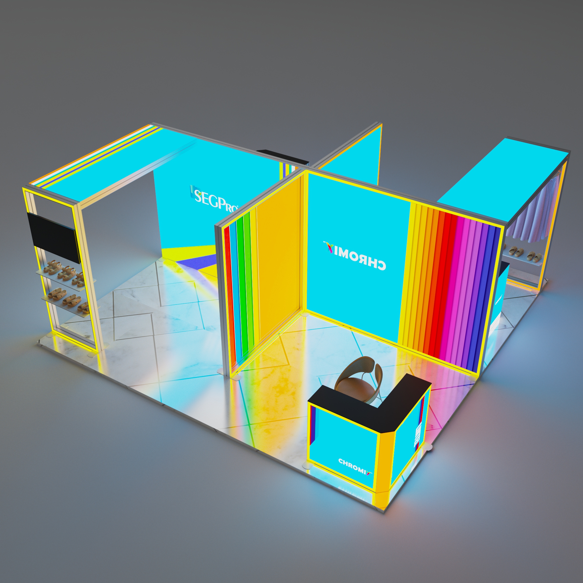 Chromix Modular RGB Led Edge Frame Booth 20x20ft
